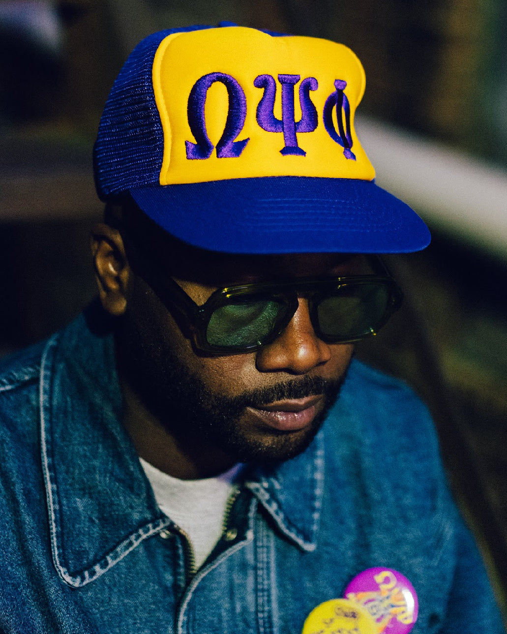 Vtg Purple & gold OPP trucker hat