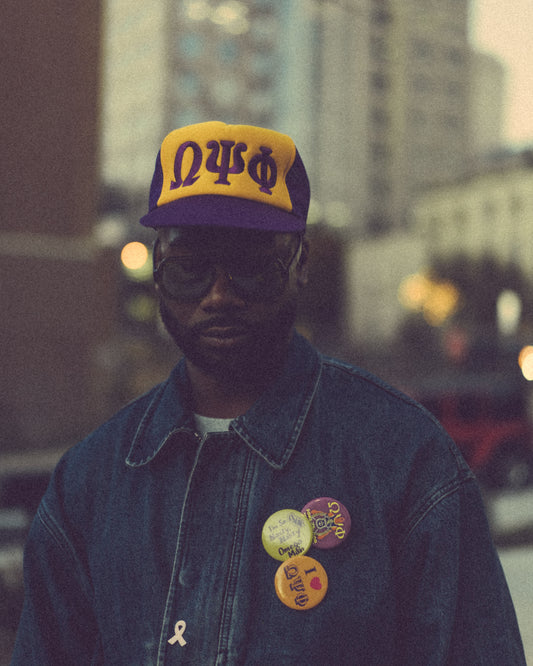 Vtg Purple & gold OPP trucker hat