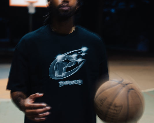 PARISIUS Black chrome logo Tee.